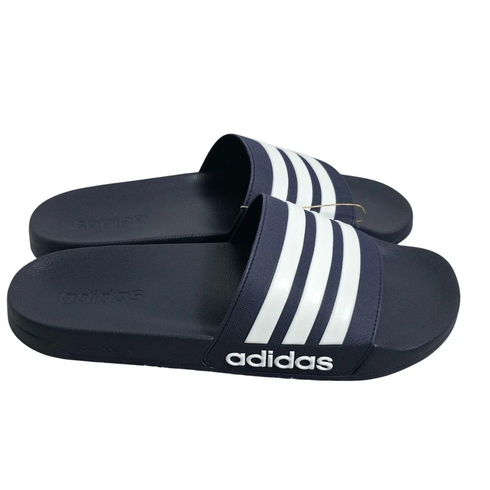 Adidas Adilette Shower Slides Men's 11 / Women's 12 GZ5920‎ Flip Flops Navy NWT